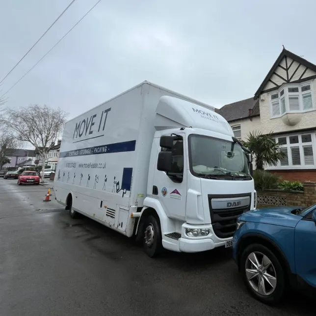 Move It lorry on a Basildon estate built around parking courts
