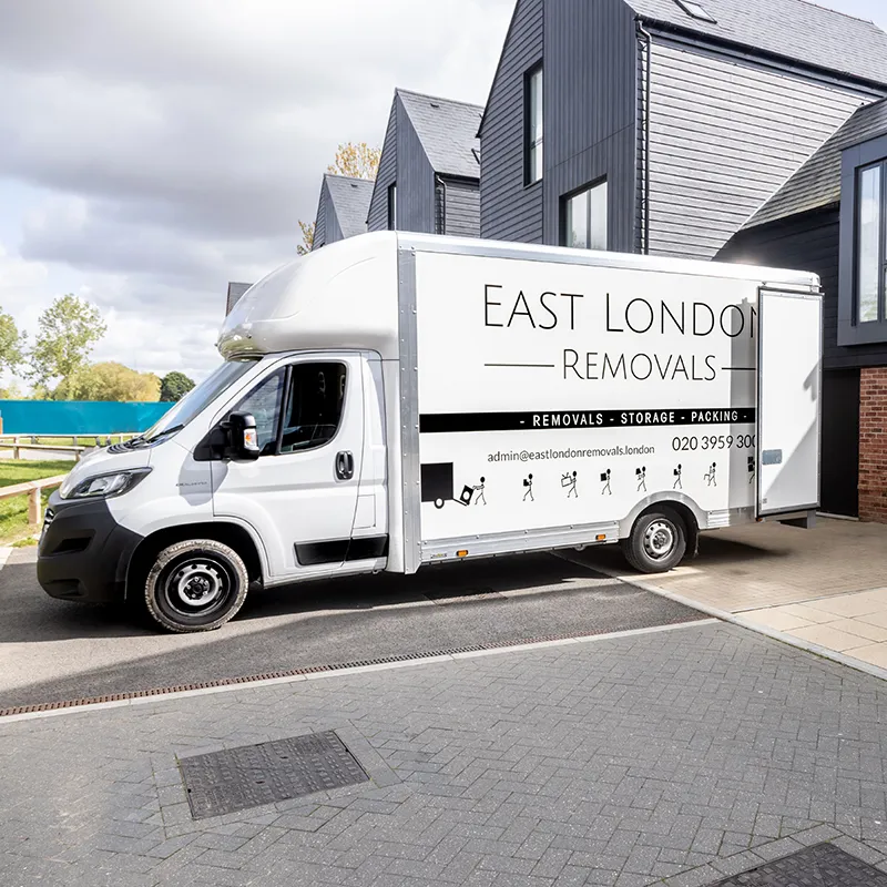 Move It Removals Luton van pulled up outside a Rochford property
