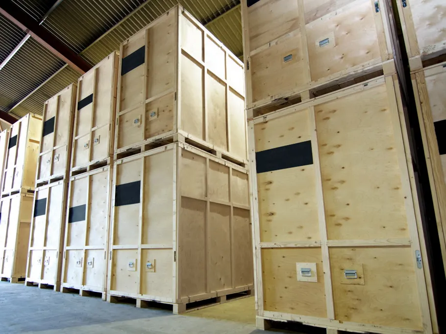 Boxes inside Move It's secure storage